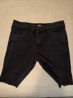 Express Black Cutoff Denim Shorts